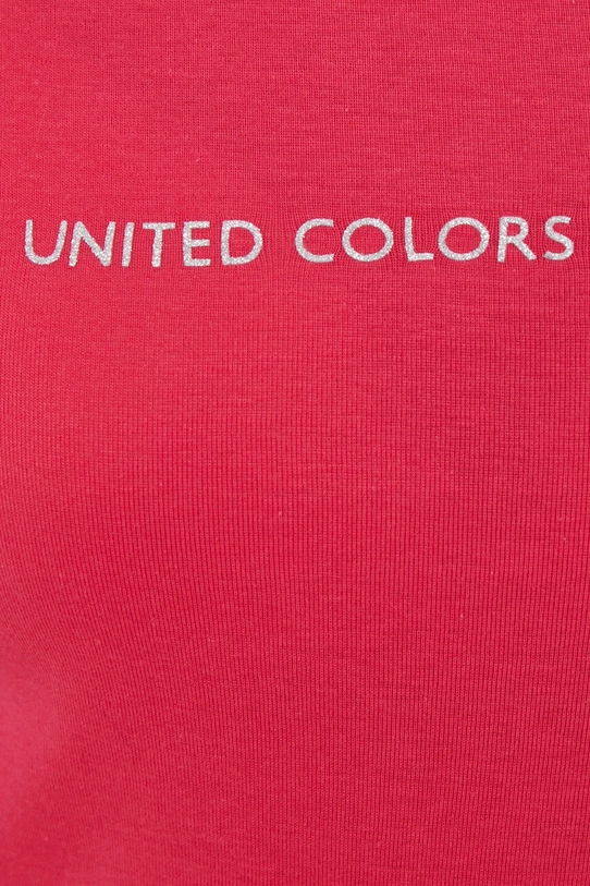 Памучна блуза с дълги ръкави United Colors of Benetton 3GA2E16G0 розов