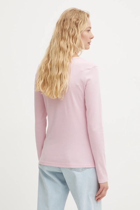 Ρούχα Βαμβακερή μπλούζα με μακριά μανίκια United Colors of Benetton 3GA2E16G0 ροζ
