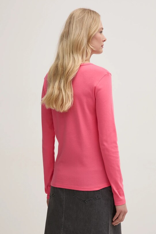United Colors of Benetton longsleeve bawełniany 3GA2E16G0 różowy AW25