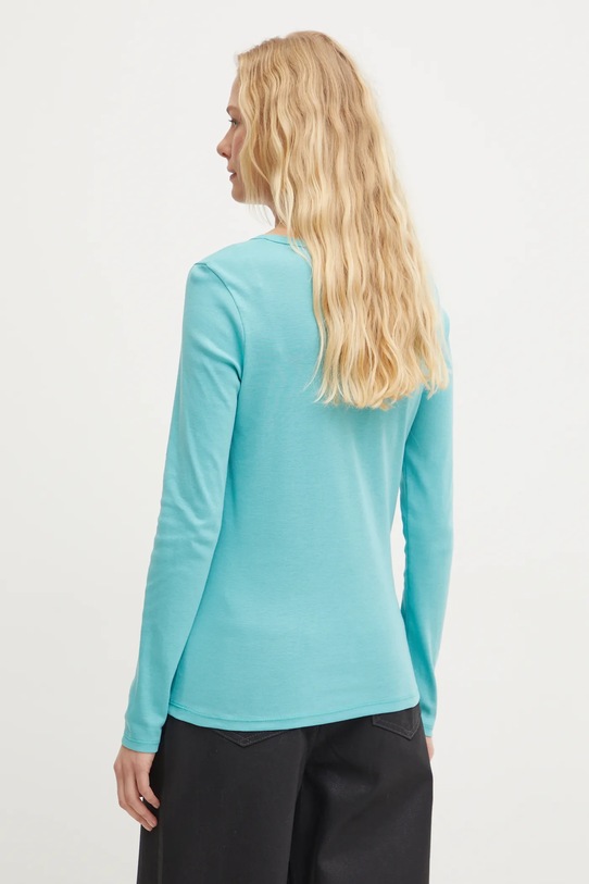 Odjeća Pamučna majica dugih rukava United Colors of Benetton 3GA2E16G0 tirkizna