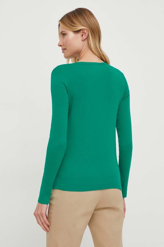 Oblečenie Bavlnené tričko s dlhým rukávom United Colors of Benetton 3GA2E16G0 zelená