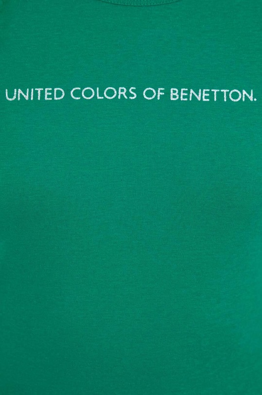 Bavlnené tričko s dlhým rukávom United Colors of Benetton 3GA2E16G0 zelená