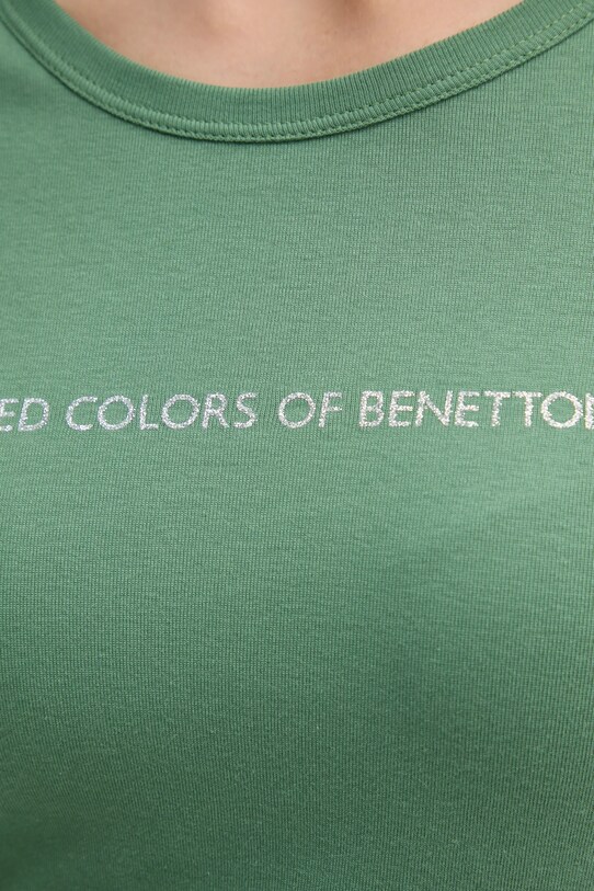 Хлопковый лонгслив United Colors of Benetton 3GA2E16G0 зелёный