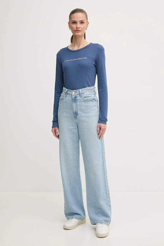 United Colors of Benetton longsleeve bawełniany 3GA2E16G0 niebieski AW25