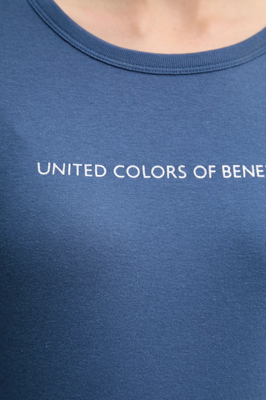 United Colors of Benetton longsleeve bawełniany 3GA2E16G0 niebieski