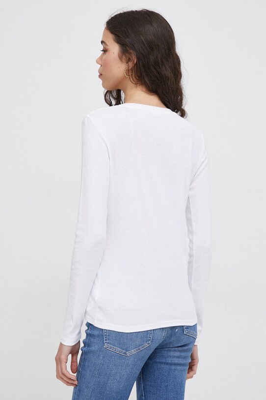 United Colors of Benetton longsleeve bawełniany 3GA2E4245 biały AA00