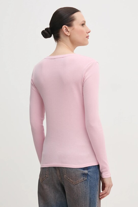 Odzież United Colors of Benetton longsleeve bawełniany 3GA2E4245 różowy