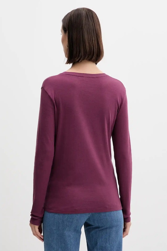 Одежда Хлопковый лонгслив United Colors of Benetton 3GA2E4245 фиолетовой