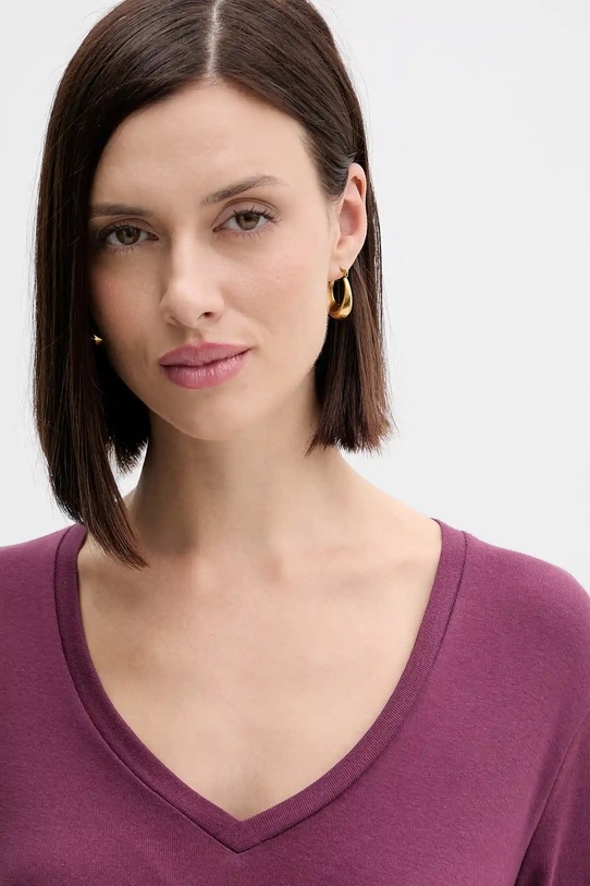 Хлопковый лонгслив United Colors of Benetton фиолетовой 3GA2E4245