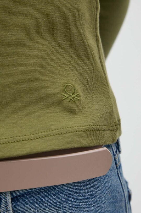 United Colors of Benetton longsleeve bawełniany 3GA2E4245 zielony