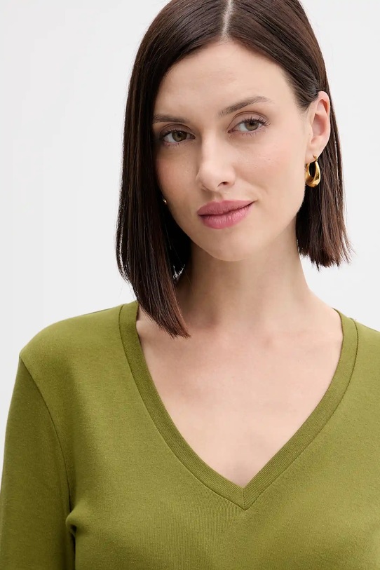 Бавовняний лонгслів United Colors of Benetton зелений 3GA2E4245