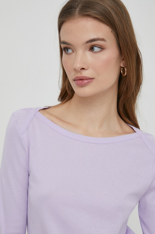 Odzież United Colors of Benetton longsleeve bawełniany 3GA2E16A1 fioletowy