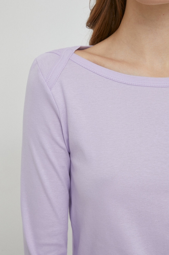 United Colors of Benetton longsleeve bawełniany fioletowy 3GA2E16A1