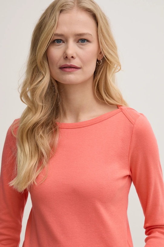 United Colors of Benetton top a maniche lunghe in cotone arancione 3GA2E16A1