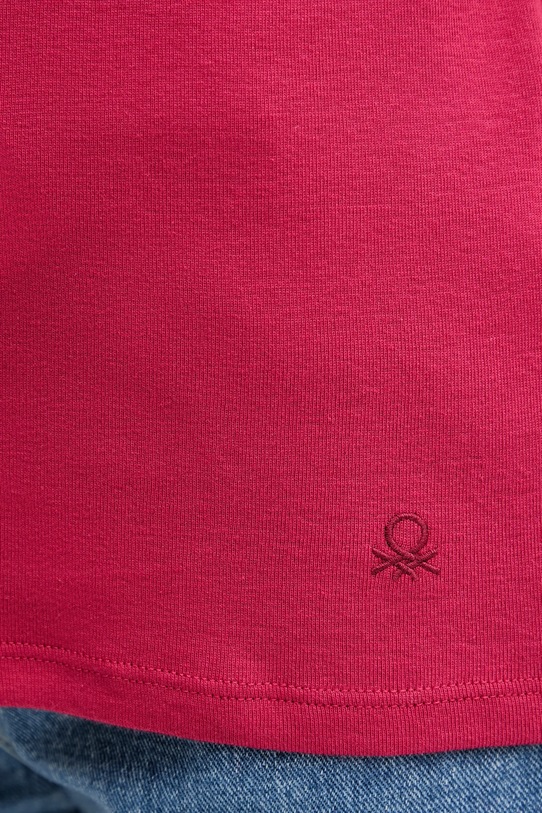 Памучна блуза с дълги ръкави United Colors of Benetton 3GA2E16A1 розов