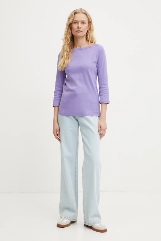 United Colors of Benetton longsleeve din bumbac 3GA2E16A1 violet AA00