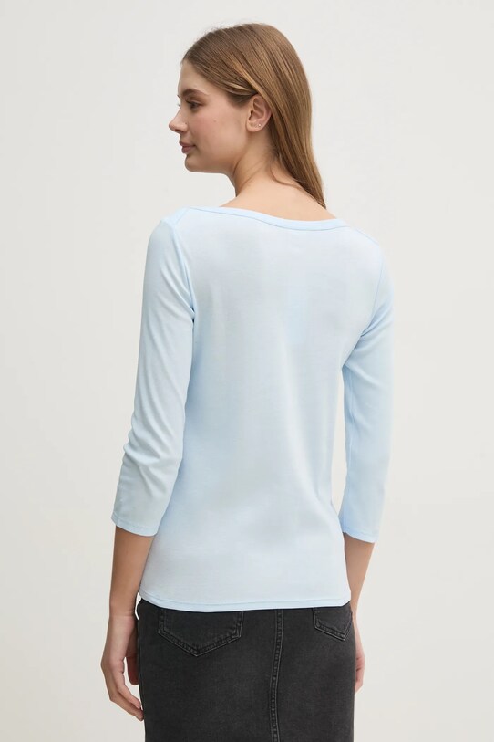 Одежда Хлопковый лонгслив United Colors of Benetton 3GA2E16A1 голубой