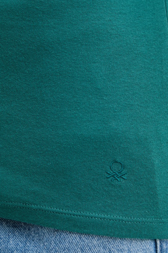 Памучна блуза с дълги ръкави United Colors of Benetton 3GA2E16A1 тюркоазен