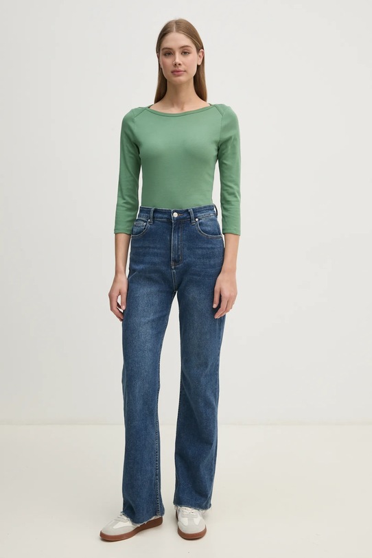 United Colors of Benetton longsleeve din bumbac 3GA2E16A1 verde AA00