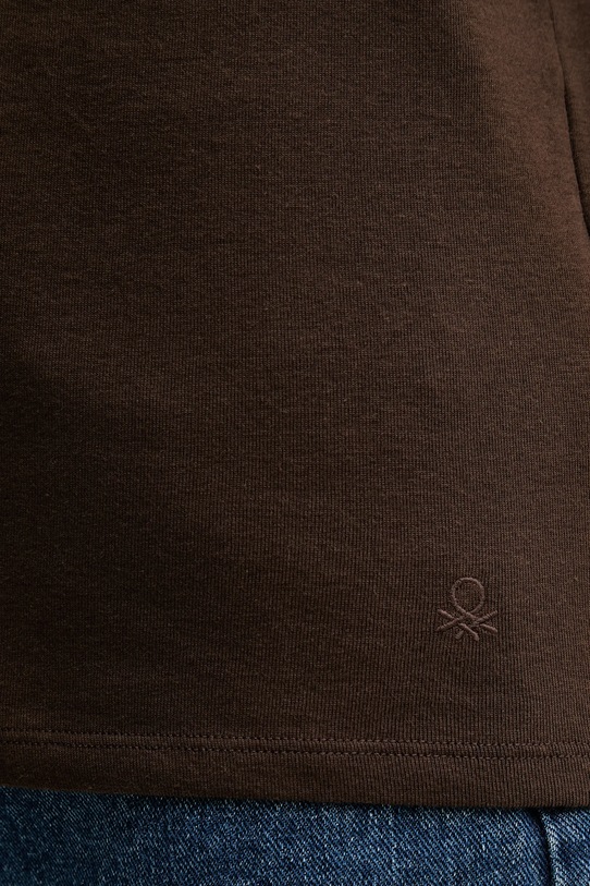 Памучна блуза с дълги ръкави United Colors of Benetton 3GA2E16A1 кафяв