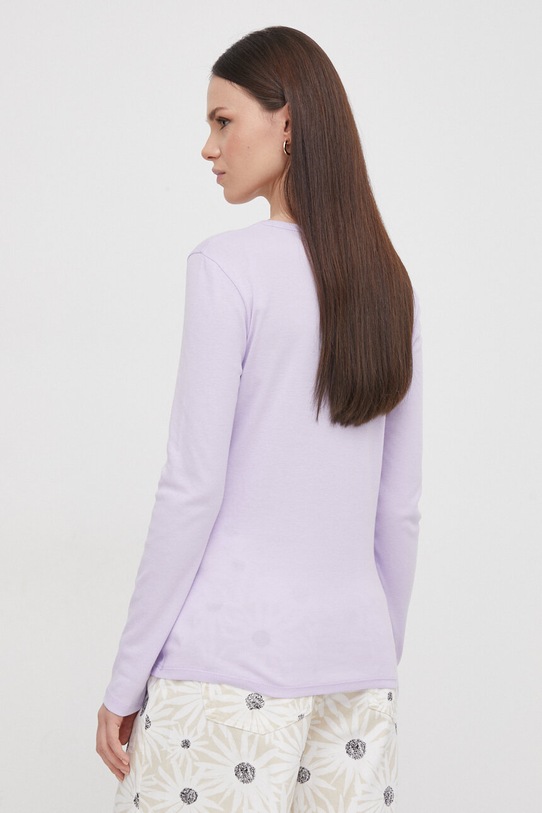 Odzież United Colors of Benetton longsleeve bawełniany 3GA2E16F9 fioletowy