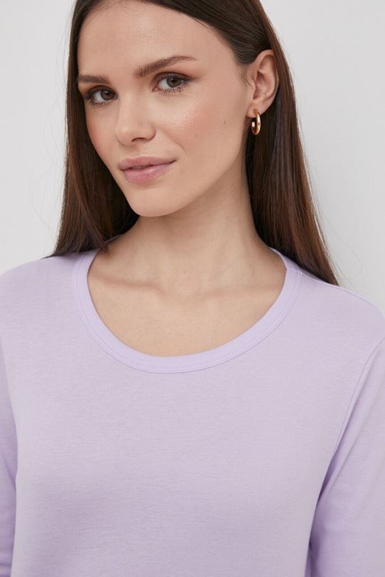 United Colors of Benetton longsleeve bawełniany 3GA2E16F9 fioletowy