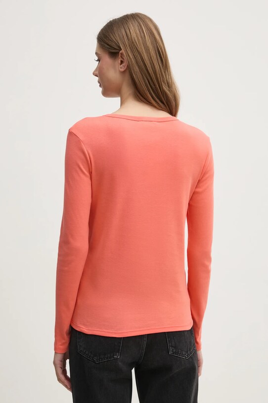Одяг Бавовняний лонгслів United Colors of Benetton 3GA2E16F9 помаранчевий