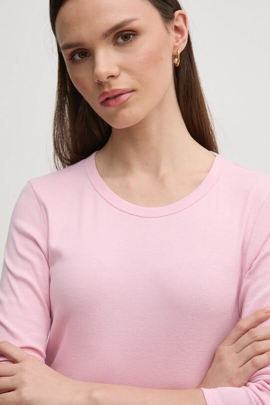 United Colors of Benetton longsleeve din bumbac roz 3GA2E16F9