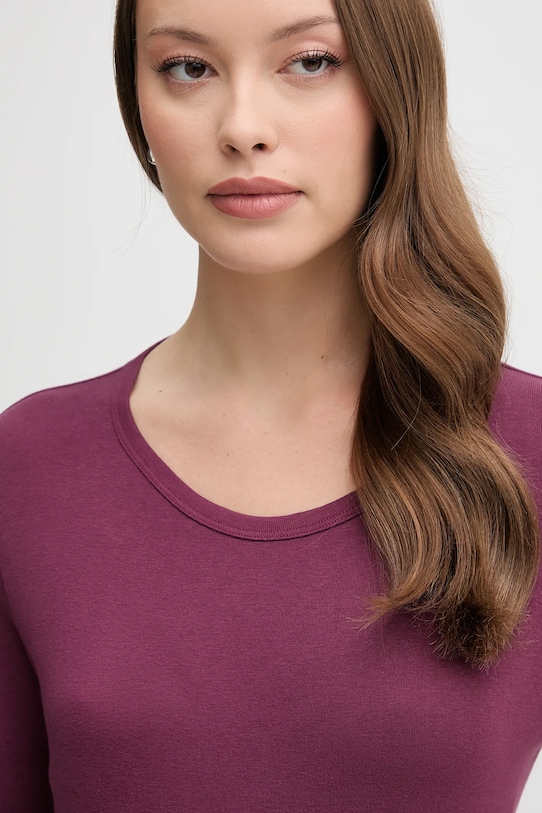 United Colors of Benetton longsleeve din bumbac violet 3GA2E16F9