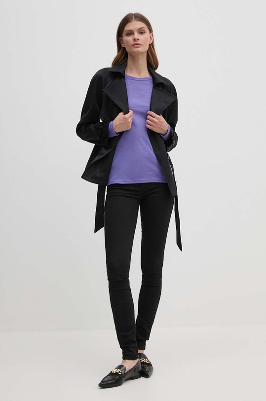 United Colors of Benetton longsleeve din bumbac 3GA2E16F9 violet AW25