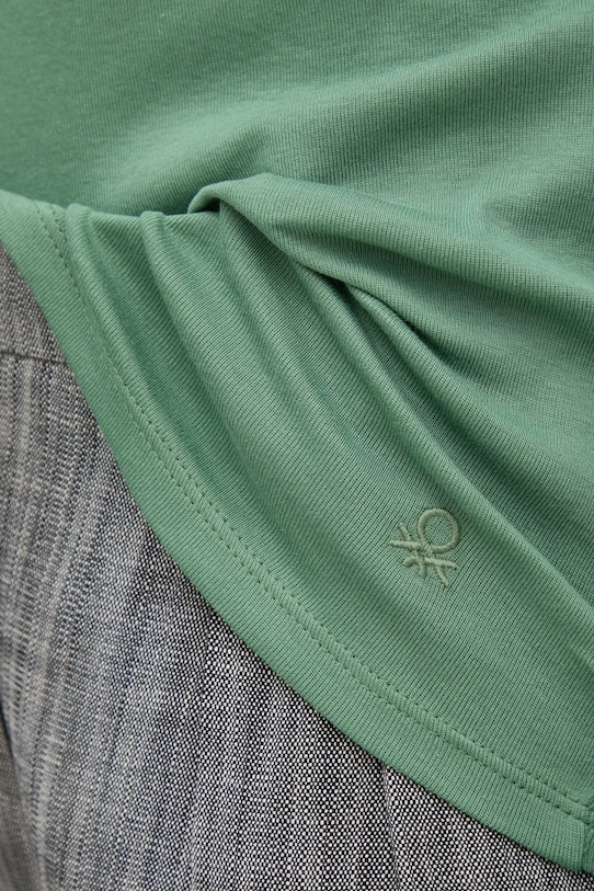 Бавовняний лонгслів United Colors of Benetton зелений 3GA2E16F9