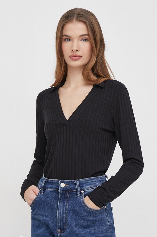 Лонгслів United Colors of Benetton slim чорний 3RYCD400Y