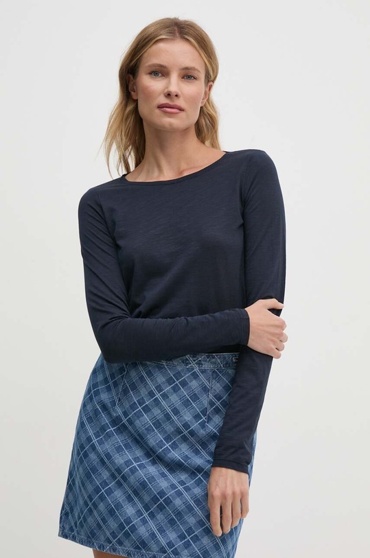 Sisley longsleeve regular granatowy 3TNHL119S