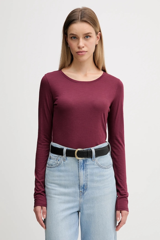 Sisley longsleeve bordowy 3TNHL119S