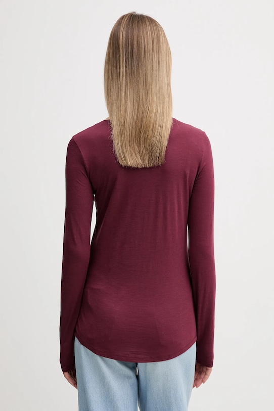 Odzież Sisley longsleeve 3TNHL119S bordowy