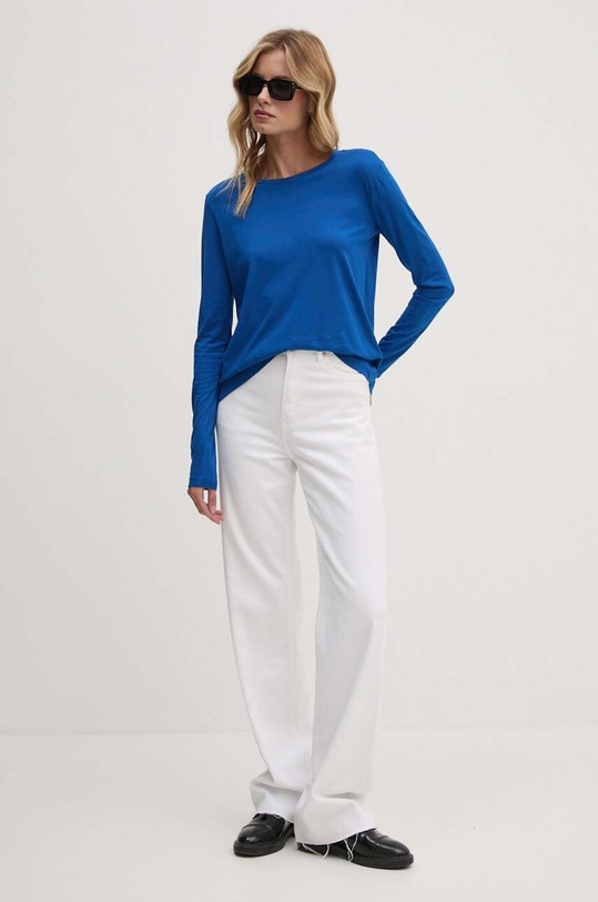 Sisley longsleeve 3QU4L102Y niebieski SS25