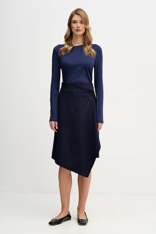 Tričko s dlouhým rukávem Sisley 3QU4L102Y námořnická modř AW25