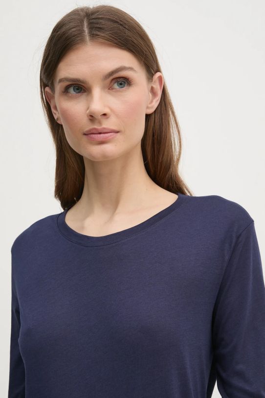 Tričko s dlhým rukávom Sisley tmavomodrá 3QU4L102Y