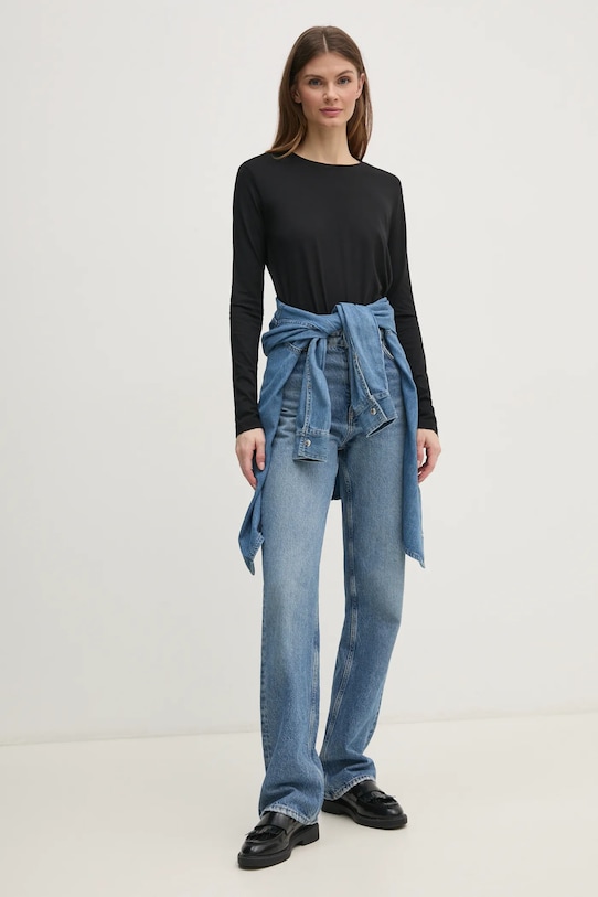 Μακρυμάνικο Sisley 3QU4L102Y μαύρο SS25