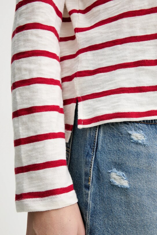 Bombažna majica z dolgimi rokavi Levi's A7248 bež
