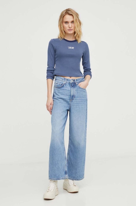 Levi's longsleeve bawełniany A7430 niebieski SS24