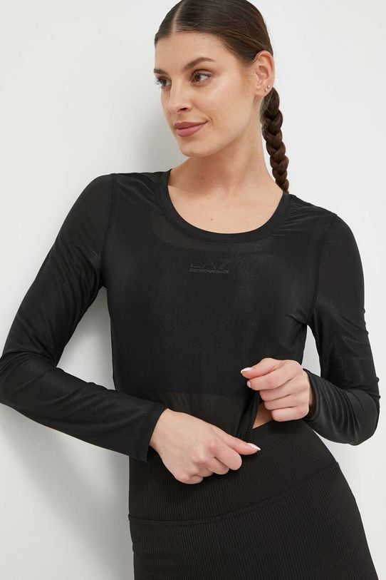 EA7 Emporio Armani longsleeve z elastanem czarny TJTZZ.3DTT37.1200