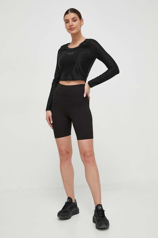 Tričko s dlouhým rukávem EA7 Emporio Armani TJTZZ.3DTT37.1200 černá SS24