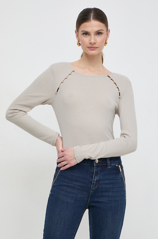 Majica z dolgimi rokavi Morgan Brez vzorca bež TMILIE.SEIGLE