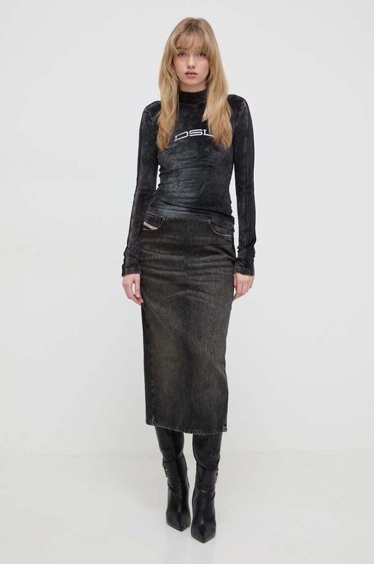 Diesel longsleeve de catifea A12140.0KKAL negru SS24