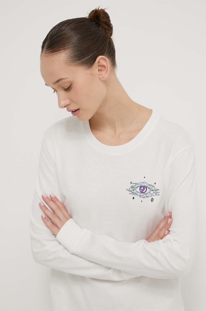 Vans longsleeve bawełniany beżowy VN000GFXFS81