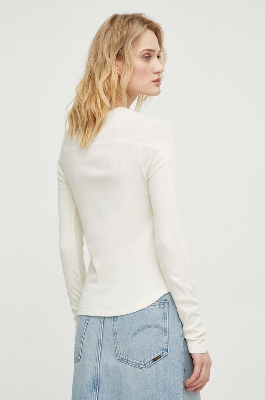 Oblečení Bavlněné tričko s dlouhým rukávem G-Star D24536.D527 béžová