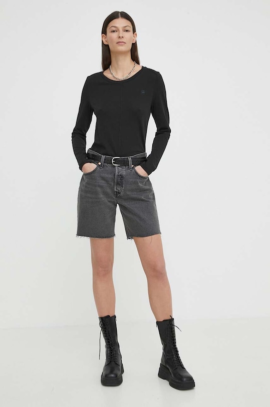 G-Star longsleeve bawełniany D24514.4107 czarny AW24