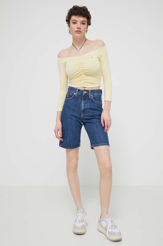 Blúzka Tommy Jeans DW0DW17892 žltá SS24
