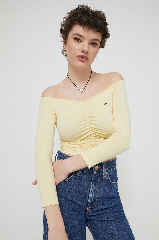 Blúzka Tommy Jeans žltá DW0DW17892